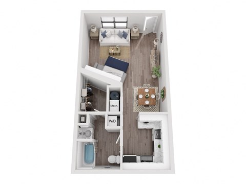 Floor plan for studio, 1 bath, 550 sqft
